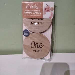 NWT Baby Wonders Wood Double Sided Milestone Photo Props First Year Reversible